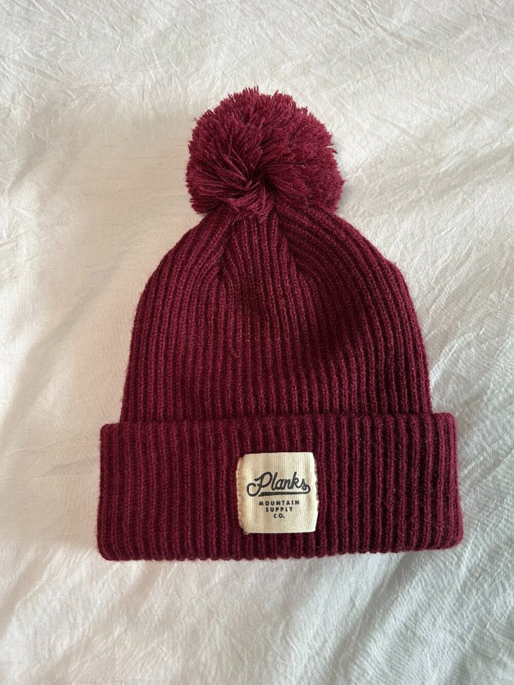 Planks mountain supply co maroon beanie